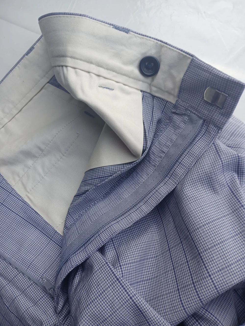 Banana Republic Light Blue Plaid Chinos